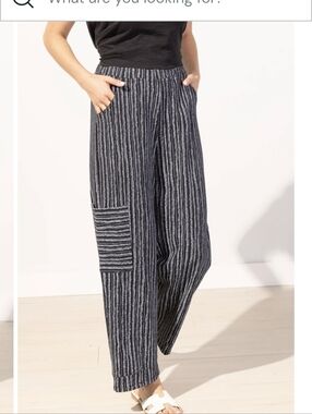 Habitat Black Bali Striped Pocket Flood Pants Sz.L NWT